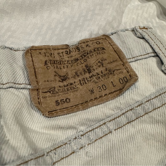 Vintage 80s Levis 550 Shorts Mens 30 Blue Denim Orange Tab Light Wash Jorts - Picture 6 of 9